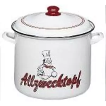 KRGER Кастрюля эмалированная, белая 14 л KRGER