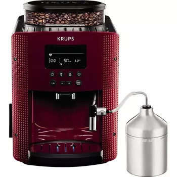 Krups Кофемашина на 2 чашки 1450 Вт, с кофемолкой, красная Espresseria EA816570 Krups