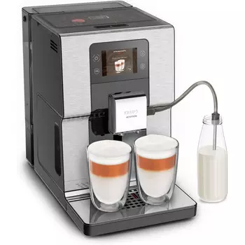 Krups Кофемашина на 2 чашки 1550 Вт, с кофемолкой, серебристая Intuition Experience EA876D Krups
