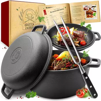 KRUSTENZAUBER Кастрюля чугунная 4,7 л, черная KRUSTENZAUBER