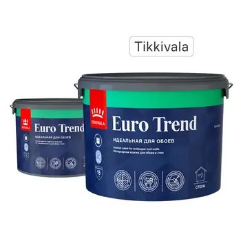 Краска для обоев Tikkurila Euro Trend моющаяся матовая цвет белый база А 9 л