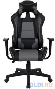 Кресло компьютерное BRABIX "GT Racer GM-100", две подушки, экокожа, черное/серое, 531926