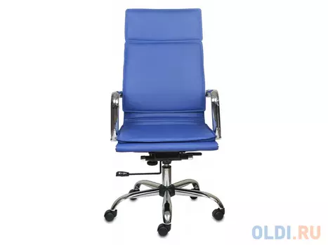 Кресло Buro CH-993/blue синий искусственная кожа крестовина хром