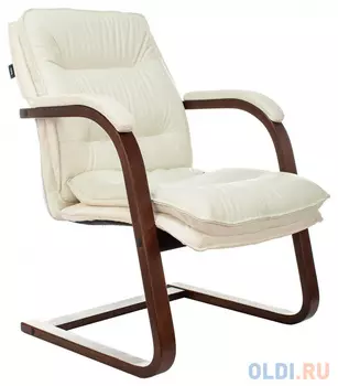 Кресло Бюрократ T-9927WALNUT-AV слоновая кость кожа полозья дерево