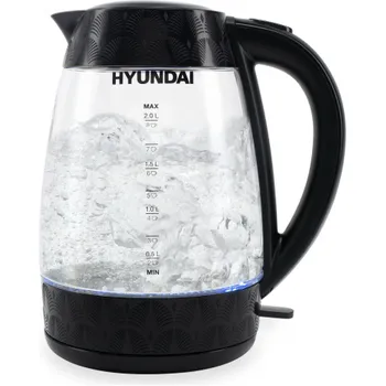 Чайник электрический Hyundai HYK-G4505 2л. 2200Вт черный (стекло/пластик)