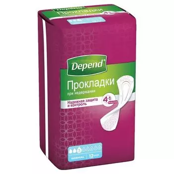 Депенд Нормал Прокладки урологич.для женщин 12 шт