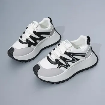 Daddy shoes 2025 spring new Korean version breathable women s shoes ins tide student running sports shoes casual shoes W511 35 красный