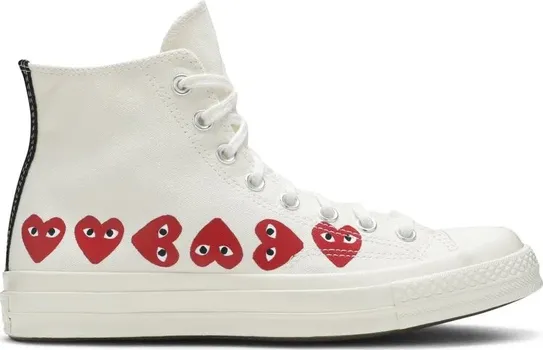 Кроссовки Converse Comme des Garons Play x Chuck 70 Hi Top Multi Heart, белый