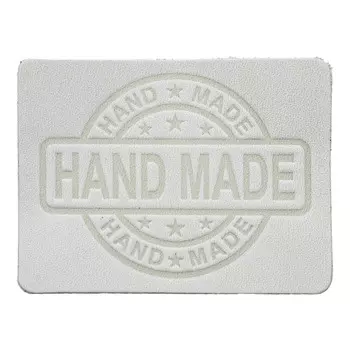 38 Термоаппликация из кожи Hand Made 7*5,25см, 100% кожа (44 белый)