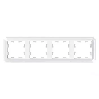 Рамка Systeme Electric AtlasDesign Antique четырехместная белая (ATN100104)