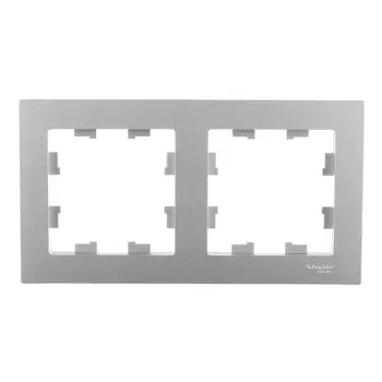 Рамка Systeme Electric AtlasDesign двухместная алюминий (ATN000302)