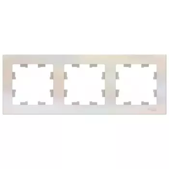 Рамка Systeme Electric AtlasDesign трехместная жемчуг (ATN000403)