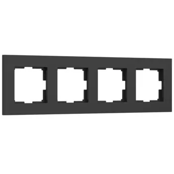 Рамка Werkel Slab четырехместная черная матовая (a062802)