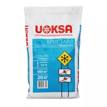 Реагент противогололедный Uoksa Кристалл -15 °С 25 кг