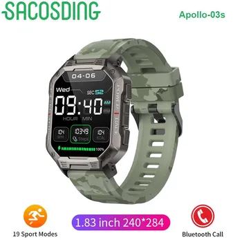 SACOSDING Apollo-03s Мужские умные часы с сенсорным экраном и Bluetooth-вызовом, 410 мАч, большой аккумулятор, пульсометр, Reloj, уличный браслет, водонепроницаемый серебряный