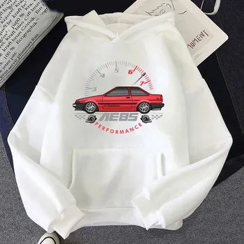 Популярное японское аниме Initial AE86 унисекс с принтом для дрифта и гонок, спортивная унисекс с длинным рукавом, повседневная модная уличная толстовка S чёрный