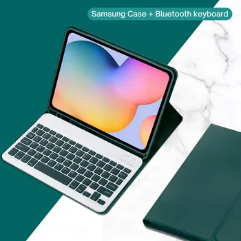 Кожаный чехол с Bluetooth-клавиатурой для Samsung Galaxy Tab A8 10,5 S6 Lite 10,4 S7 S8 S9 11in S7 Plus S7 FE S8 S9 Plus 12,4, чехол для планшета A7 10.4in