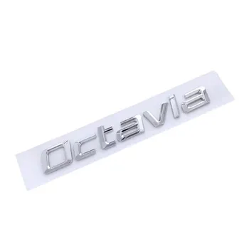 3D ABS Chrome Logo OCTAVIA Emblem Letters Значок на багажник автомобиля для Octavia 1 2 3 4 MK2 MK3 MK4 A5 A7 Наклейка Аксессуары Capital letter чёрный