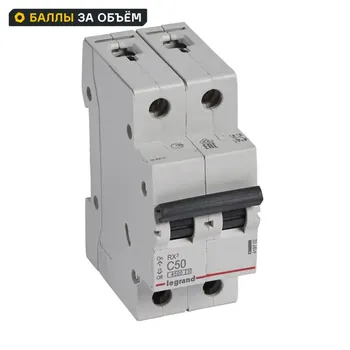 Автоматический выключатель Legrand RX3 2P C50 А 4.5 кА