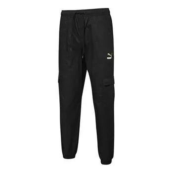 Брюки logo classics cargo pants 'black' Puma, черный
