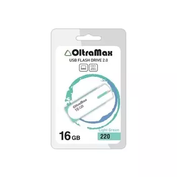 Флешка 16Gb USB 2.0 OltraMax 220, салатовый (OM-16GB-220-Light Gr)