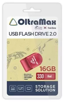 Флешка 16Gb USB 2.0 OltraMax 330 OM-16GB-330-Red, красный (OM-16GB-330-Red)