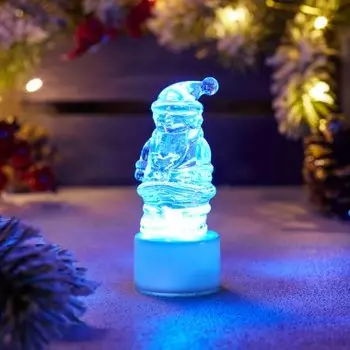 Фигура светодиодная Neon-Night Санта Клаус, высота: 8 см, батарейки в комплекте, цвет подсветки: RGB, питание: 3xLR44, пластик (501-040)
