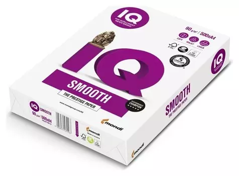 Бумага IQ Smooth (А4, марка А+, 90 г/кв.м, 500 л)
