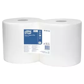 Бумага протирочная Tork базовая W1/w2 2 сл. ЦВ 800лx2рул/уп, белая 509253