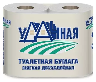 Бумага туалетная удачная 2сл втор втул 15м 120л 4рул/уп