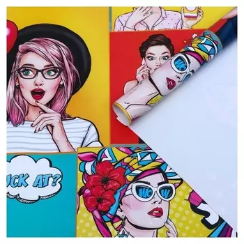 Бумага упаковочная крафт белый "Pop Art", 50 × 70 см, 2 листа