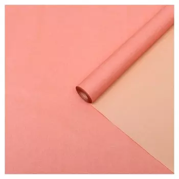 Бумага упаковочная крафт, двухсторонняя, коралловый, 0.55 х 10 м, 70 гр/м² 6342889