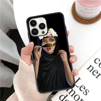 Чехол для телефона Hijab Girl Muslim Islamic Gril Eyes на арабском языке для iPhone 14pro 11pro 12 13pro max 5s 6s xs 7 8plus SE xr 12mini Coque Iphone 5 5S