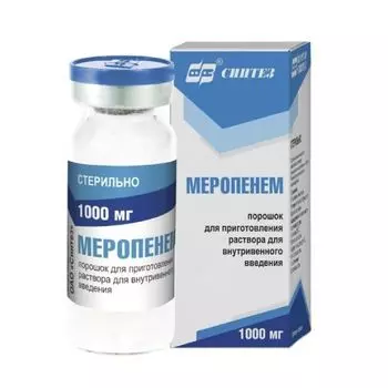 Меропенем пор. пригот. р-ра в/в введ. 1000 мг фл. №1