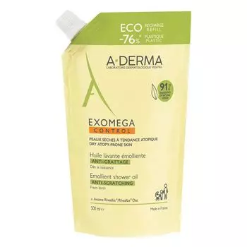 Масло для душа очищающее смягчающее Exomega Control A-derma/А-дерма сменный блок 500мл