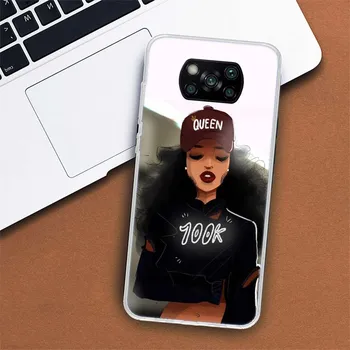 Черный чехол для телефона Girl Queen Melanin Poppin для Xiaomi Mi 11 Lite 11i 12X 12 9 8 11T 10T 9T Pro 10 5X 6X Ultra 5G Cover Coque Cap Xiaomi Mi 11 Lite