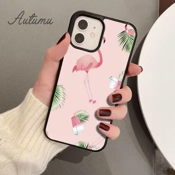 Чехол для телефона с летним растением и листьями фламинго для iPhone 11 12 13 14 Pro Max mini X XR XS SE 2020 6S 7 8 Plus Galaxy S21 S22 iPhone 6plus