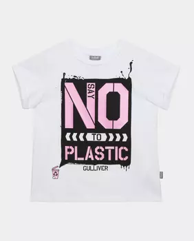Футболка Say No To Plastic для девочки Gulliver