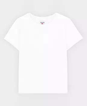 Футболка со спущенной линией плеча белая Button Blue Teens line