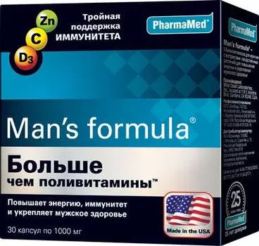 Больше чем поливитамины Энергия+Иммунитет Man's Formula, 30 шт, капсулы