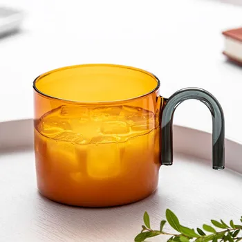 Glass Creative Pouring Mug Heat-resistant Colored Glass Coffee Cup Breakfast Cups Cup for Tea Cute Mugs Free Shipping Glasses 300ml озеро зеленый