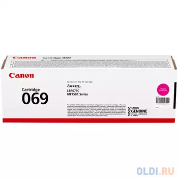 Тонер-картридж 069M (5092C002) для Canon i-SENSYS LBP673Cdw/MF752Cdw/MF754Cdw, пурпурный, 1900 стр.