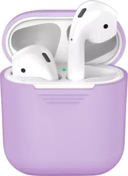 Чехол Deppa для футляра наушников Apple AirPods, силикон, сиреневый