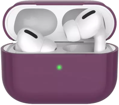 Чехол Deppa для футляра наушников Apple AirPods Pro, силикон, бордовый
