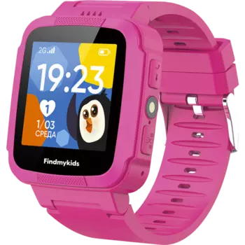 Часы-телефон FindMyKids детские 2G Pingo, розовые