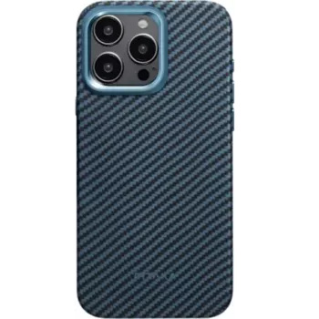 Чехол-крышка Pitaka для iPhone 15 Pro (KI1508PPA), кевлар, синий