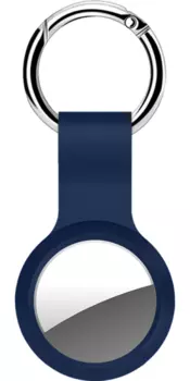 Брелок Deppa для AirTag, силикон, синий (с кольцом для ключей)