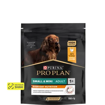 ProPlan Everyday Nutrition Сухой корм для взрослых собак мелких и карликовых пород, с высоким содержанием курицы, 700 гр.