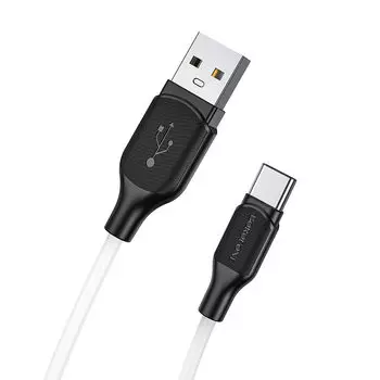 Кабель USB Type-C (m)-USB 2.0(Am), 3A, 1м, белый Borofone Encore BX42