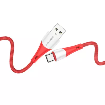 Кабель USB Type-C(m)-USB 2.0(Am), 3A, 1м, красный Borofone (6931474753267)